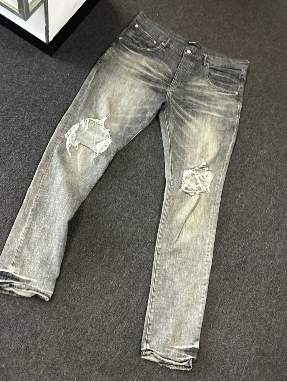 Men's Purple Brand Jeans Distressed SZ 39 Used Pre Owned Streetwear